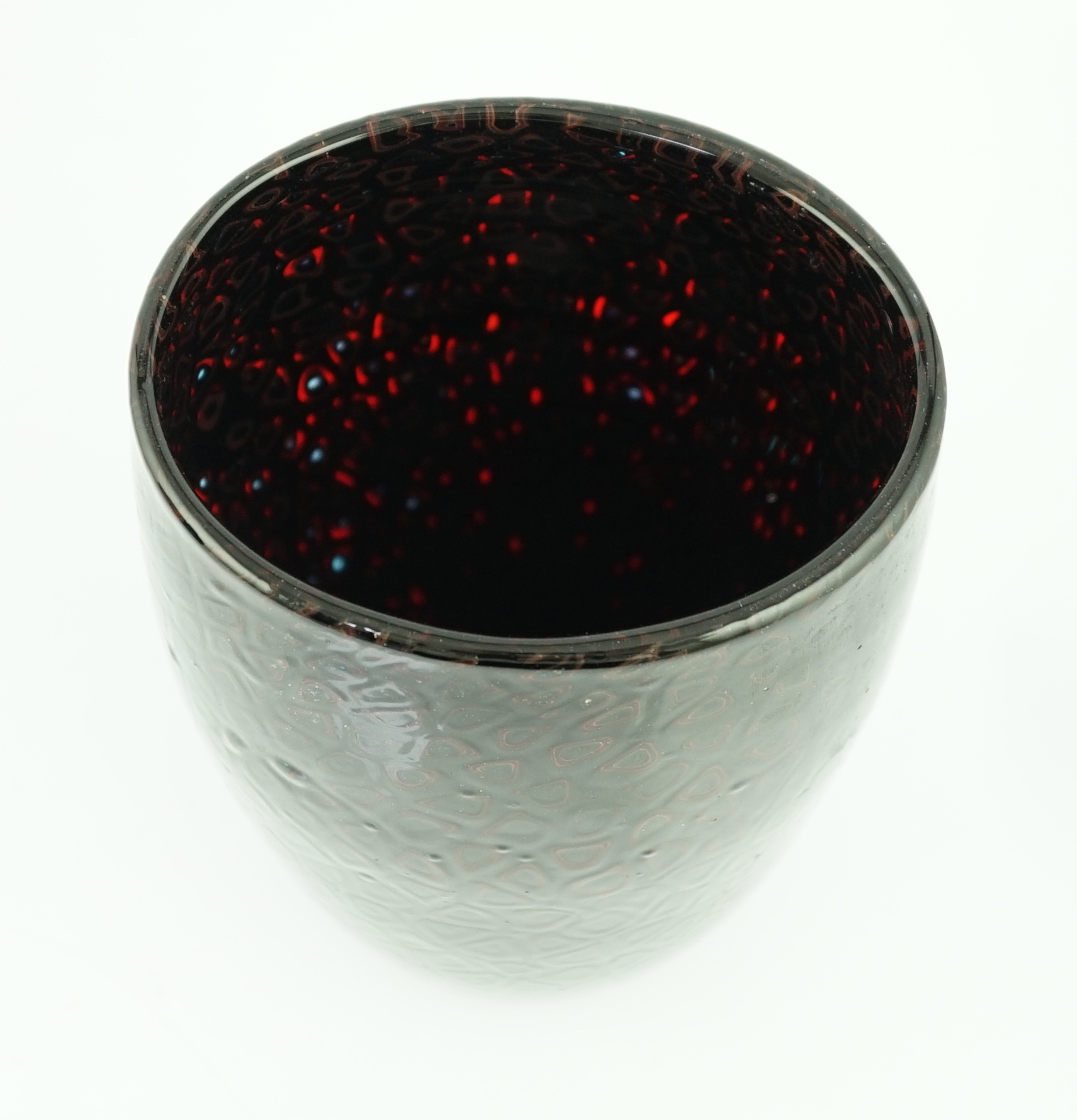 Vittorio Ferro (1932-2012) A Murano glass Murrine vase, in dark red and blue, unsigned, 24.5cm., Please note this lot attracts an additional import tax of 20% on the hammer price